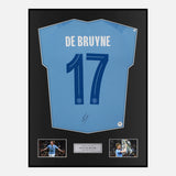 Framed Kevin De Bruyne Signed Manchester City Shirt 2023-24 Home [Modern]