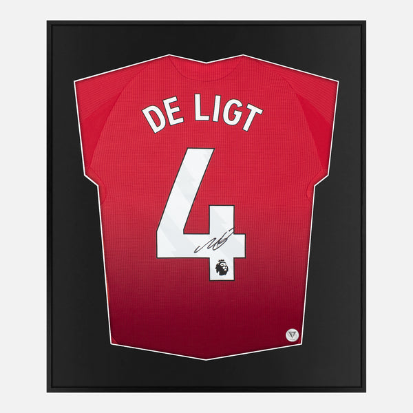 Framed De Ligt Signed Shirt, Manchester United Home [Mini]