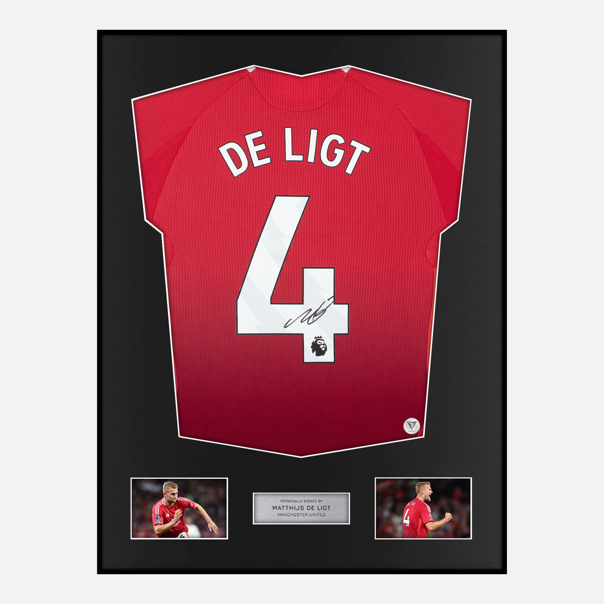 Framed Matthijs De Ligt Signed Manchester United Shirt Home 2024-25 [Classic] — Verified autograph with NFC and certificate | The Vault