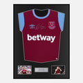Framed Declan Rice Signed West Ham Shirt 2020-21 Home [Classic]