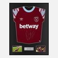 Framed Declan Rice Signed West Ham United Shirt 2022-23 Home [Classic]