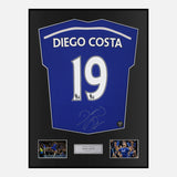 Framed Diego Costa Signed Chelsea Shirt 19 [Classic]