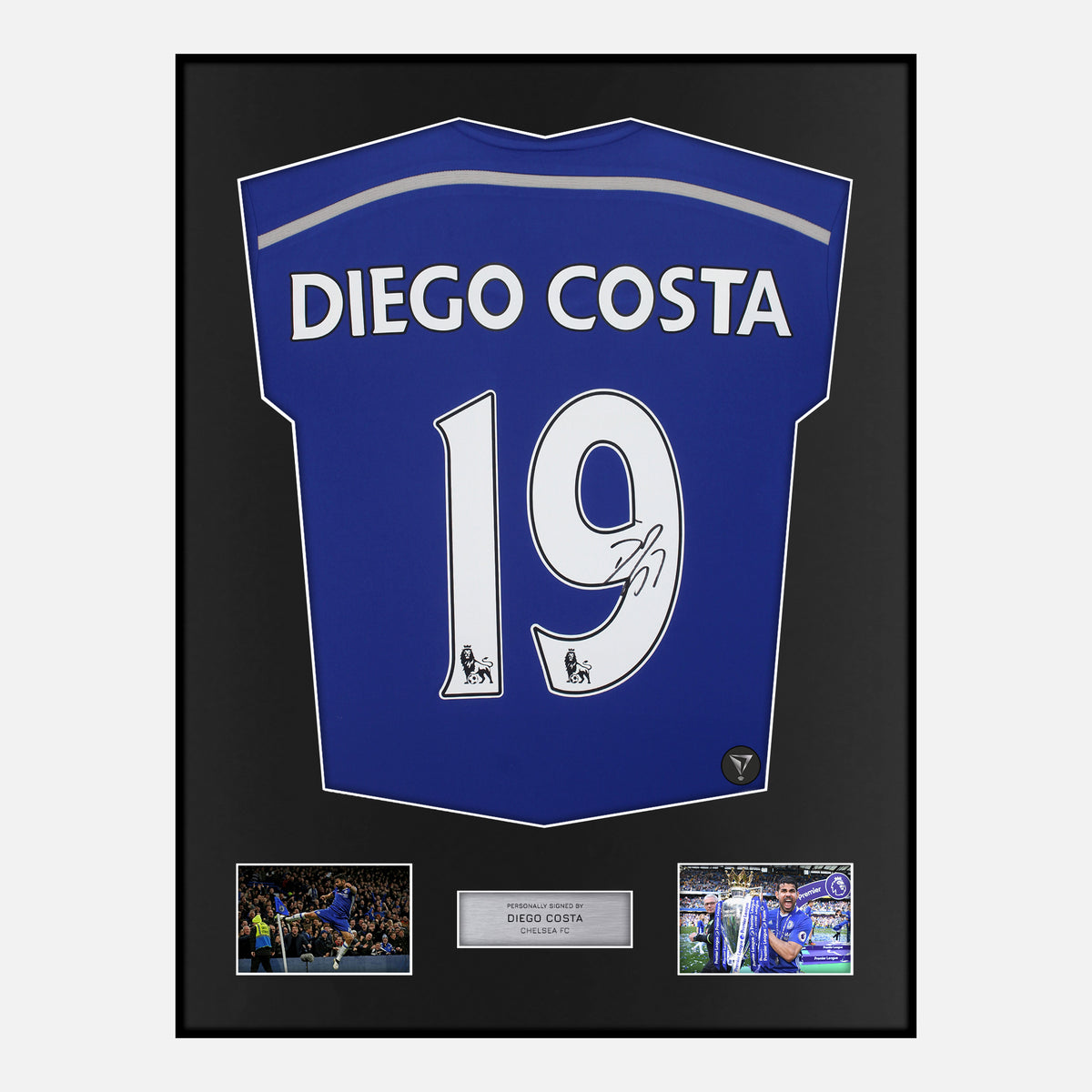 Framed Diego Costa Signed Chelsea Shirt 2014-15 Home [Classic] — Classic framed Chelsea shirt signed by Diego Costa | The Vault