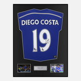 Framed Diego Costa Signed Chelsea Shirt 2014-15 Home [Classic]