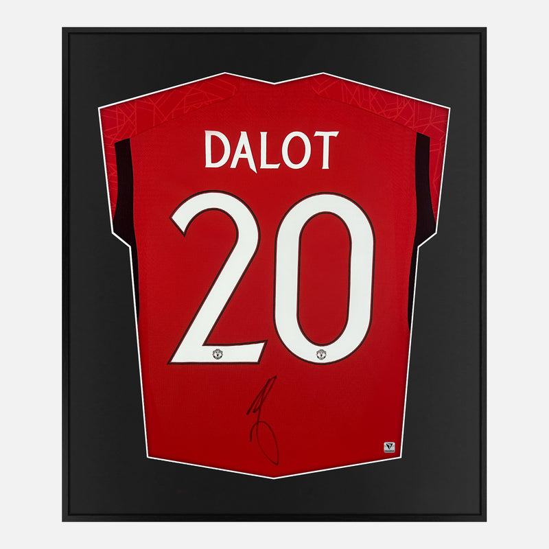 Framed Dalot Signed Shirt, Manchester United Home [Mini]