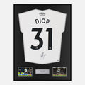 Framed Issa Diop Signed Fulham Shirt 2022-23 Home [Classic]