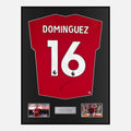 Framed Nicolás Domínguez Signed Nottingham Forest Shirt Home Red [Classic]