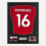 Framed Nicolás Domínguez Signed Nottingham Forest Shirt Home Red [Modern]