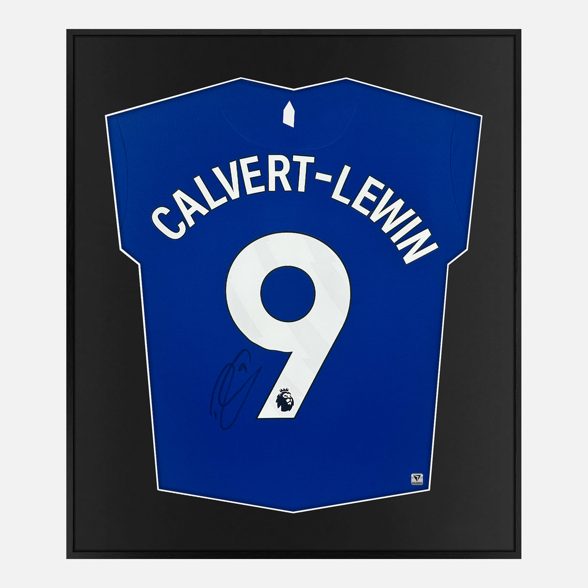 Framed Calvert-Lewin Signed Shirt, Everton Home [Lite] — Authentic signature with NFC and COA | The Vault