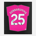 Framed Donnarumma Signed Shirt, Manchester City Pink Goalkeeper [Lite]