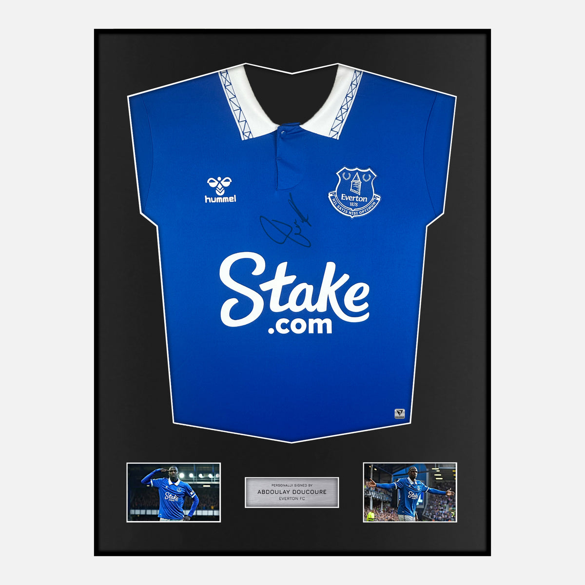 Framed Abdoulaye Doucoure Signed Everton Shirt 2023-24 Home [Classic] — Verified autograph with NFC and certificate | The Vault