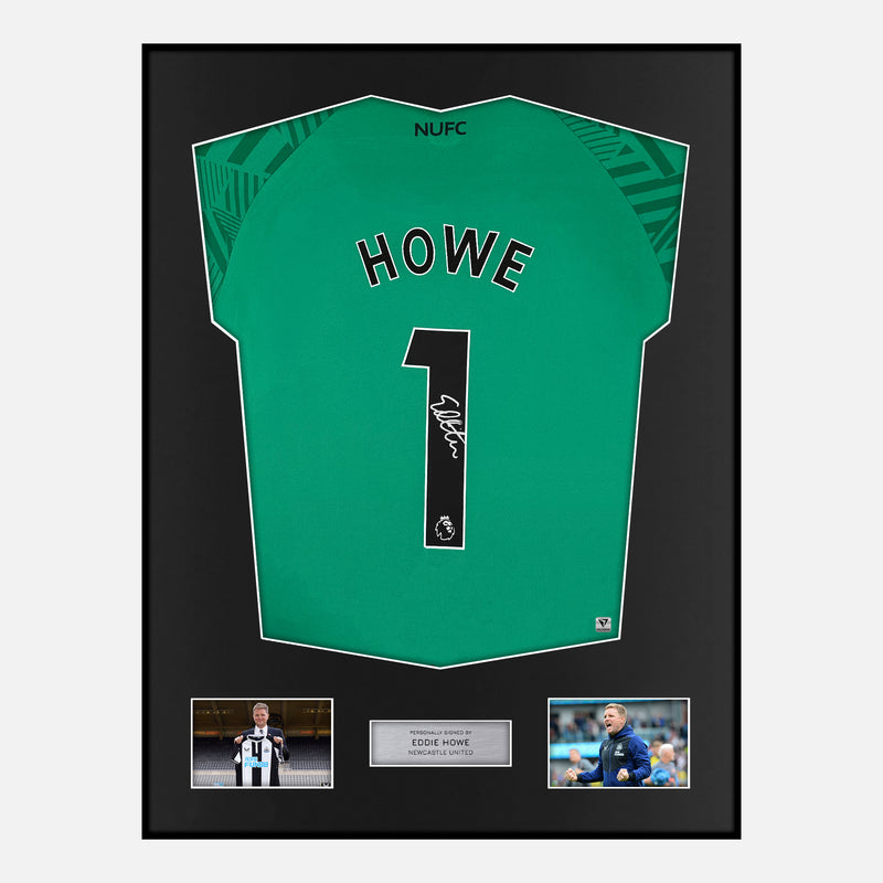 Framed Eddie Howe Signed Newcastle United Shirt 2023-24 Away [Modern]