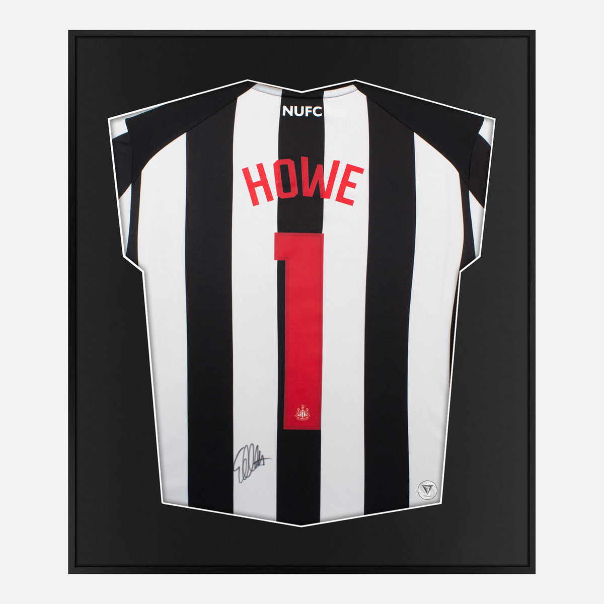 Framed Howe Signed Shirt, Newcastle United Manager [Lite] — Authentic signature with NFC and COA | The Vault