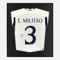 Framed Militao Signed Shirt, Real Madrid Home [Lite]