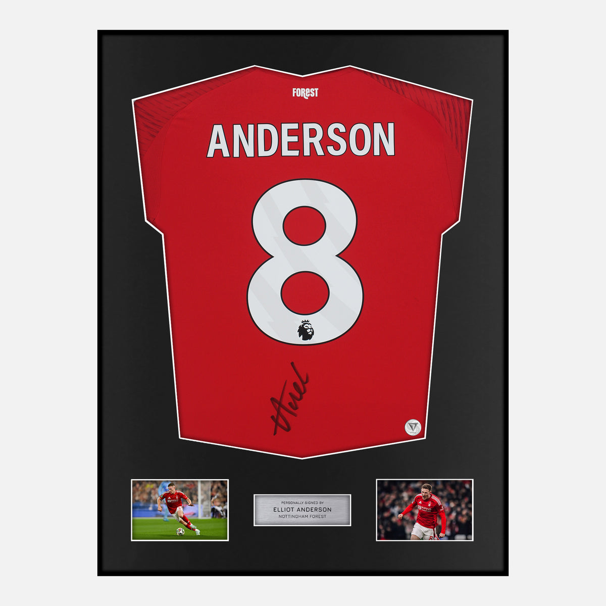 Framed Elliot Anderson Signed Nottingham Forest Shirt 2024-25 Home [Classic] — Verified autograph with NFC and certificate | The Vault
