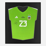 Framed Emiliano Martinez Signed Argentina Shirt Goalkeeper World Cup [Mini]