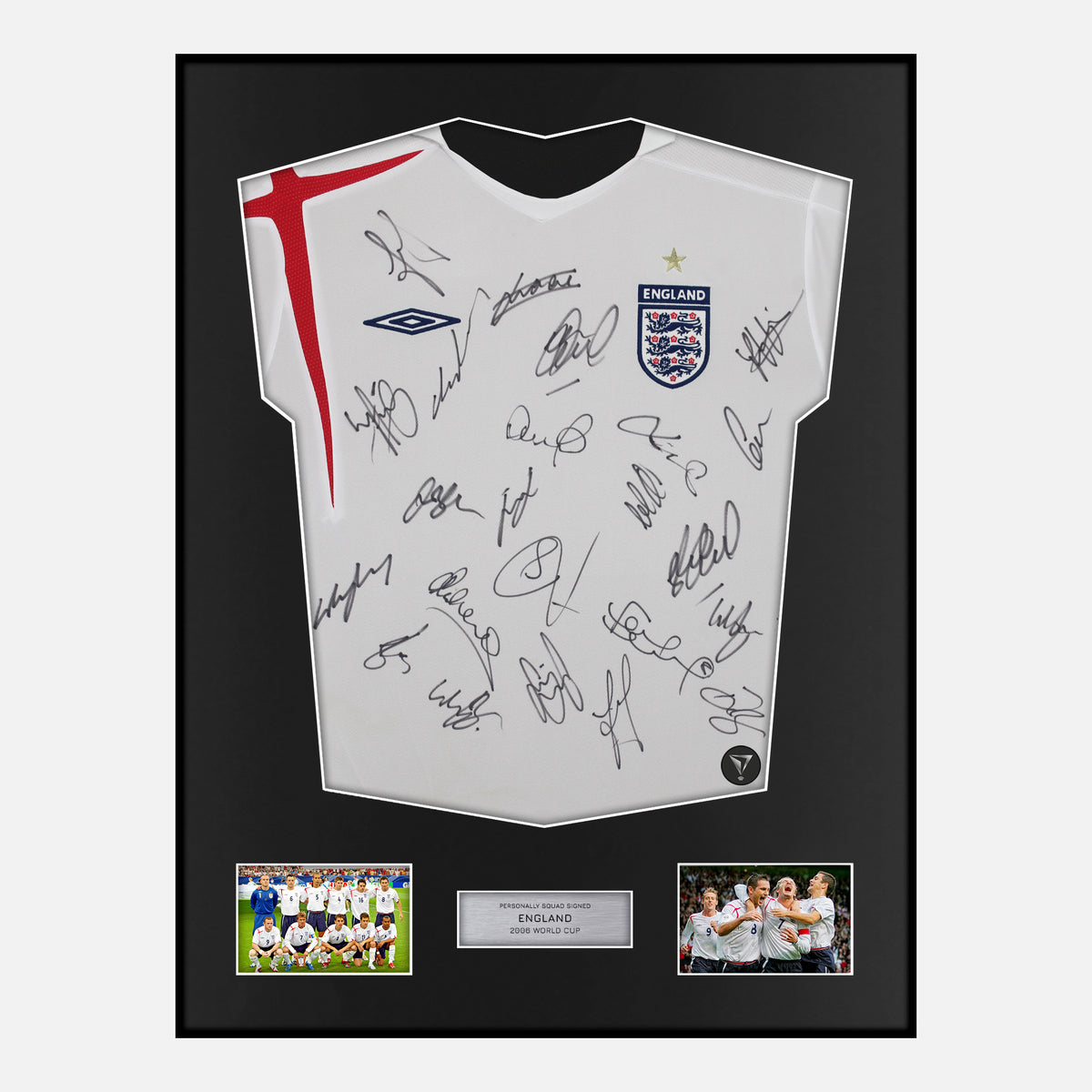 Framed Squad Signed England Shirt 2006 World Cup [Classic] — Classic framed signed England shirt | The Vault