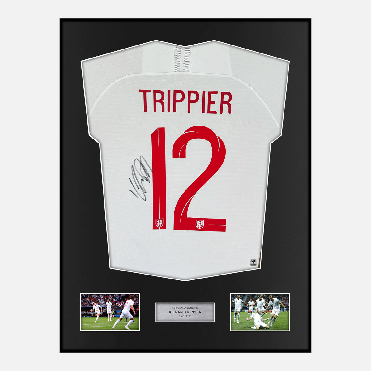Framed Kieran Trippier Signed England Shirt 2018 World Cup [Classic] — Verified autograph with NFC and certificate | The Vault