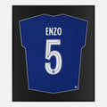 Framed Enzo Fernandez Signed Shirt, Chelsea, Blue, 5 [Lite]