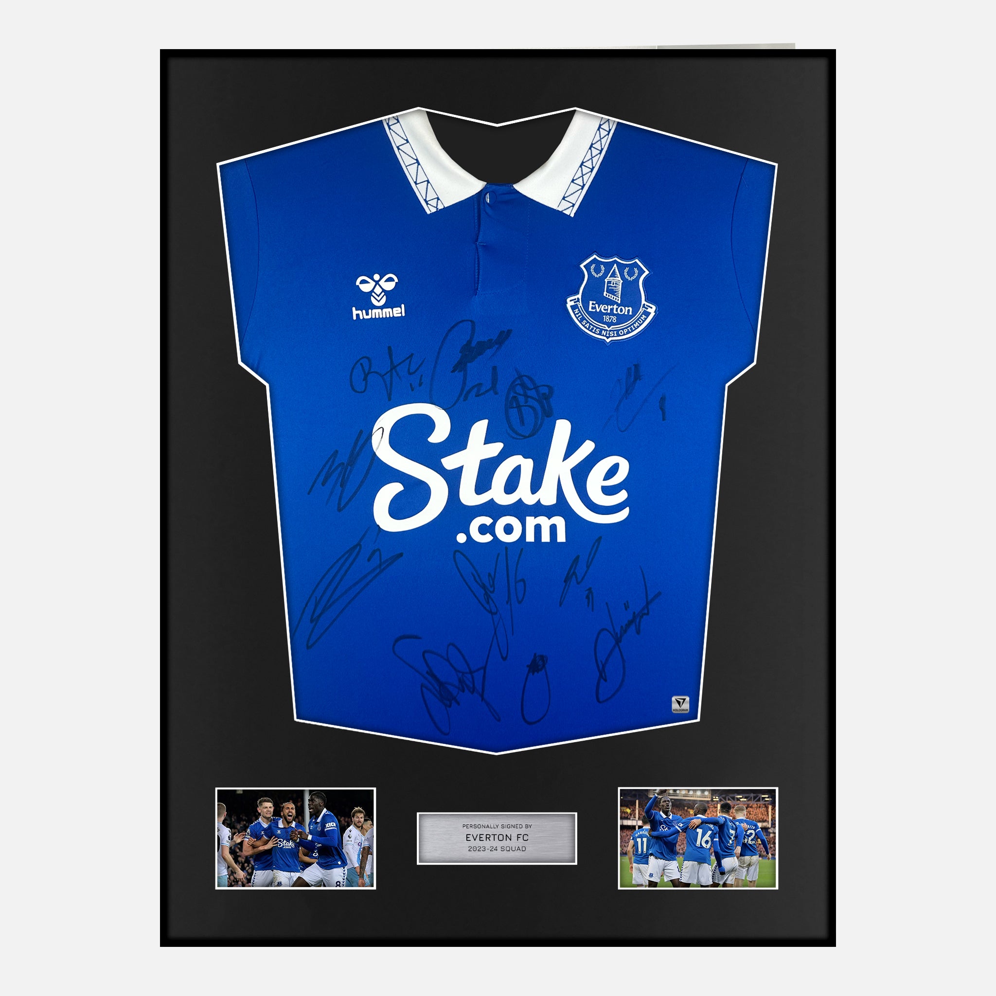 Framed Squad Signed Everton Shirt 2023-24 Home [Modern]