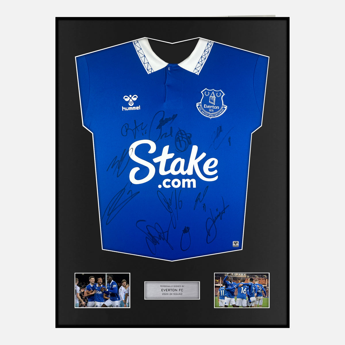 Framed Signed Everton Shirt 2023-24 Home [Classic] — Verified autograph with NFC and certificate | The Vault