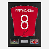 Framed Bruno Fernandes Signed Manchester United Shirt Home 2022-23 [Modern]