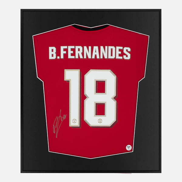 Framed Bruno Fernandes Signed Shirt, Man Utd Red Home [Lite]