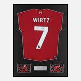 Framed Signed Florian Wirtz Liverpool Shirt 2025-26 Home [Classic]