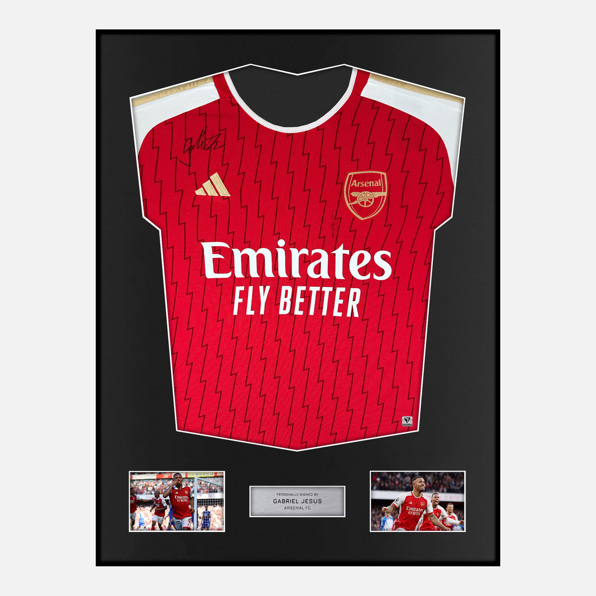 Framed Gabriel Jesus Signed Arsenal Shirt Home Front [Classic] — Verified autograph with NFC and certificate | The Vault
