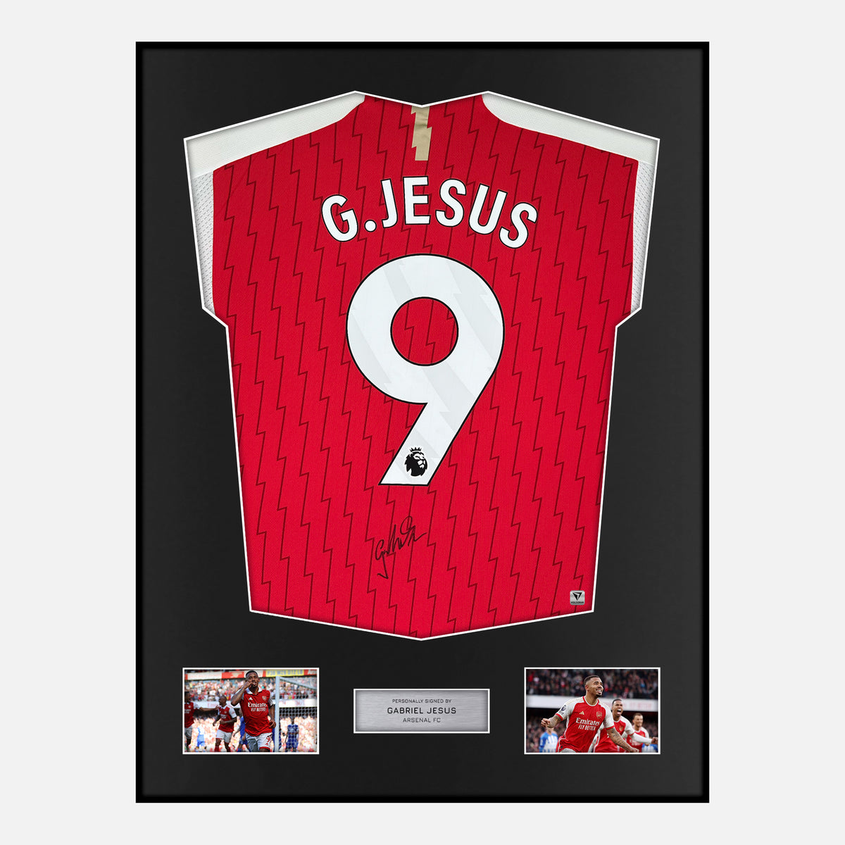 Framed Gabriel Jesus Signed Arsenal Shirt 2023-24 Home [Classic] — Verified autograph with NFC and certificate | The Vault