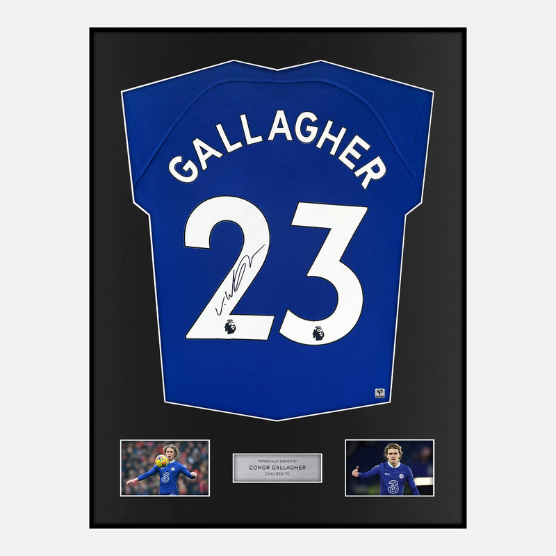 Framed Conor Gallagher Signed Chelsea Shirt 2022-23 Home [Classic]