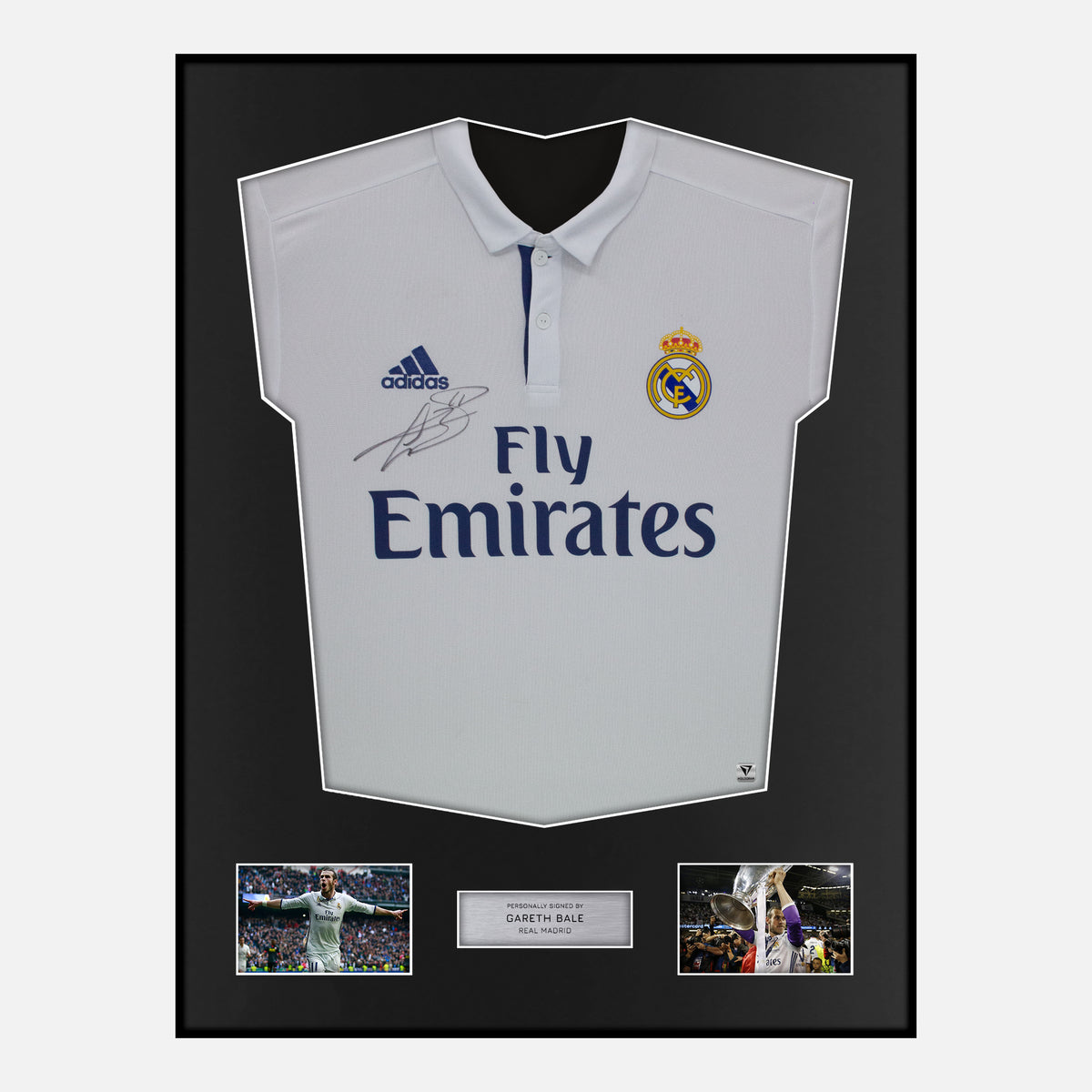 Framed Gareth Bale Signed Real Madrid Shirt 2016-17 Home [Classic] — Verified autograph with NFC and certificate | The Vault