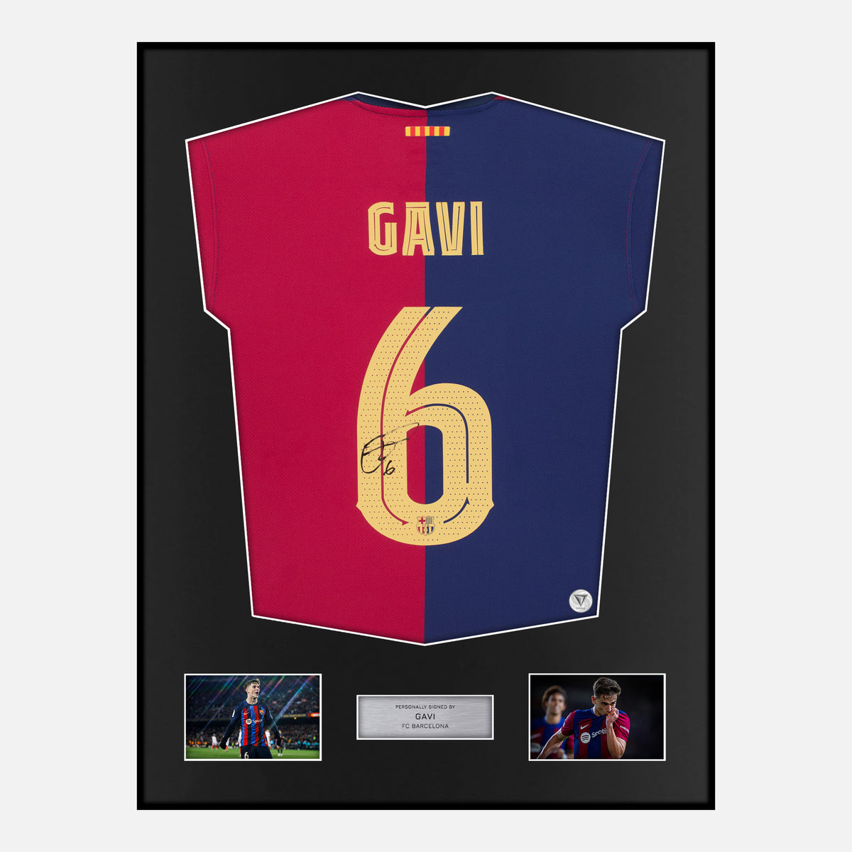 Framed Gavi Signed Barcelona Shirt 2024-25 Home [Classic] — Verified autograph with NFC and certificate | The Vault