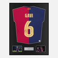 Framed Gavi Signed Barcelona Shirt 2024-25 Home [Classic]