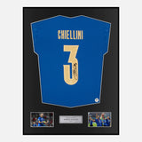 Framed Giorgio Chiellini Signed Italy Shirt Euro 2020 Winners [Modern]