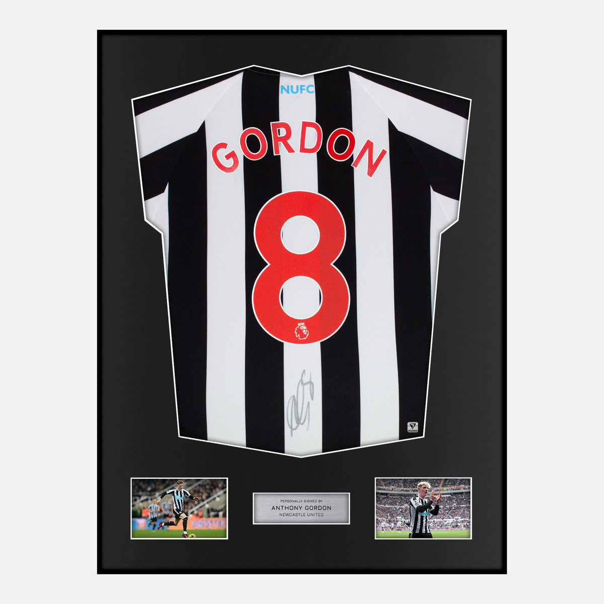 Framed Anthony Gordon Signed Newcastle United Shirt 2022-23 Home [Classic] — Verified autograph with NFC and certificate | The Vault