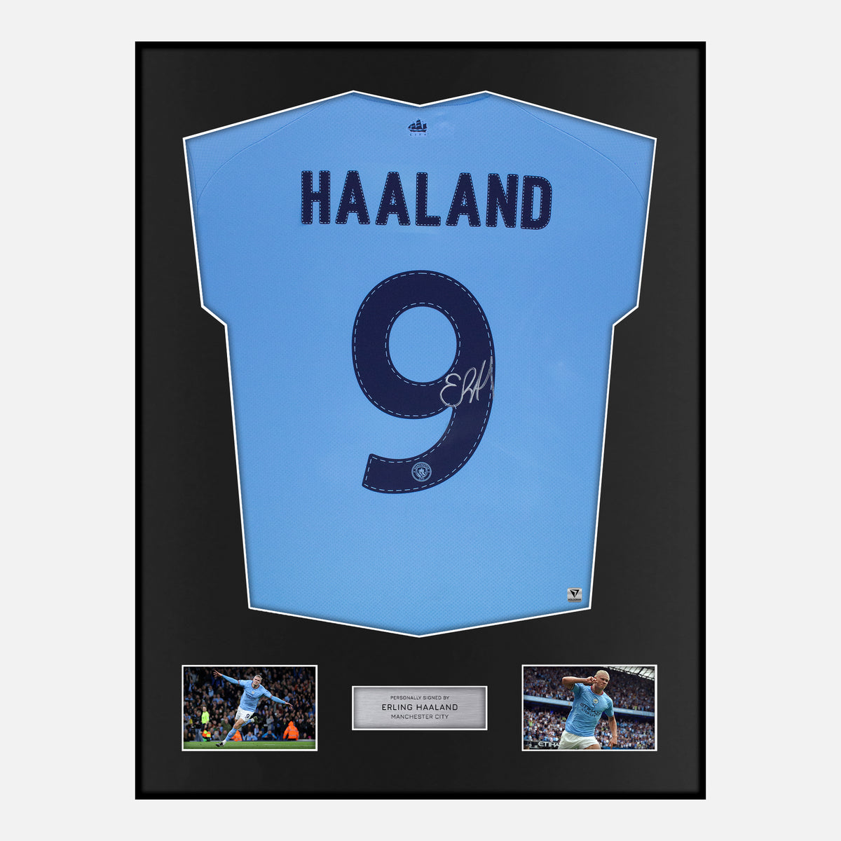 Framed Erling Haaland Signed Manchester City Shirt 2022-23 Home [Classic] — Verified autograph with NFC and certificate | The Vault