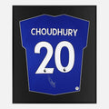 Framed Choudhury Signed Shirt, Leicester City Blue [Lite]