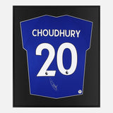 Framed Choudhury Signed Shirt, Leicester City Blue [Mini]