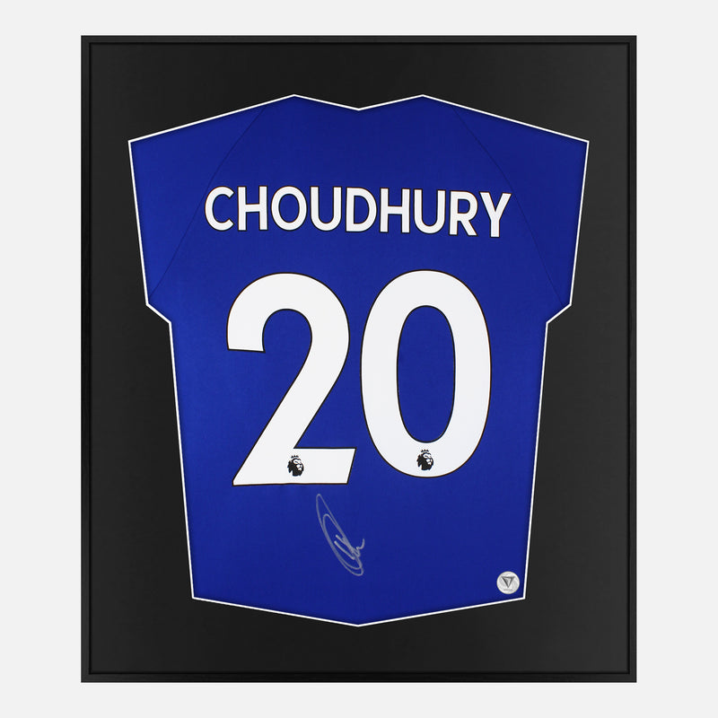 Framed Choudhury Signed Shirt, Leicester City Blue [Mini]