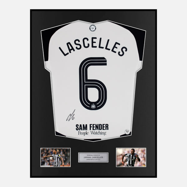Framed Jamaal Lascelles Signed Newcastle United Shirt 2024-25 [Classic]