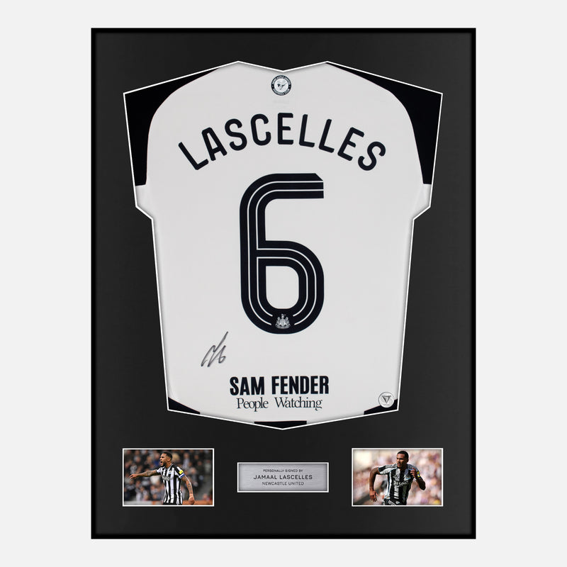 Framed Jamaal Lascelles Signed Newcastle United Shirt 2024-25 [Classic]