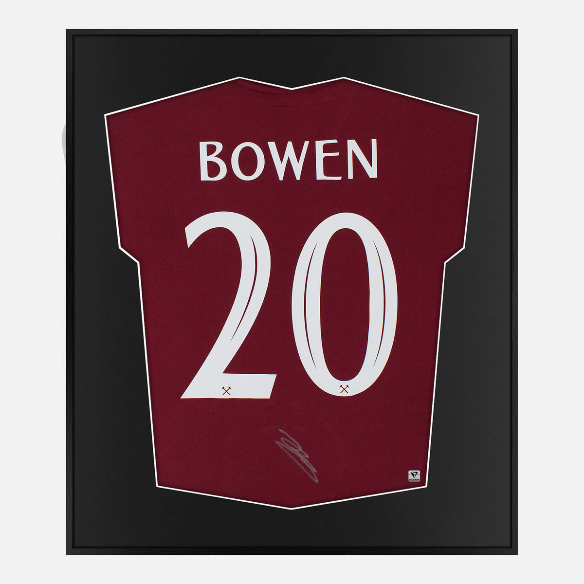 Framed Jarrod Bowen Signed Shirt, West Ham Fan Kit [Lite] — Authentic signature with NFC and COA | The Vault