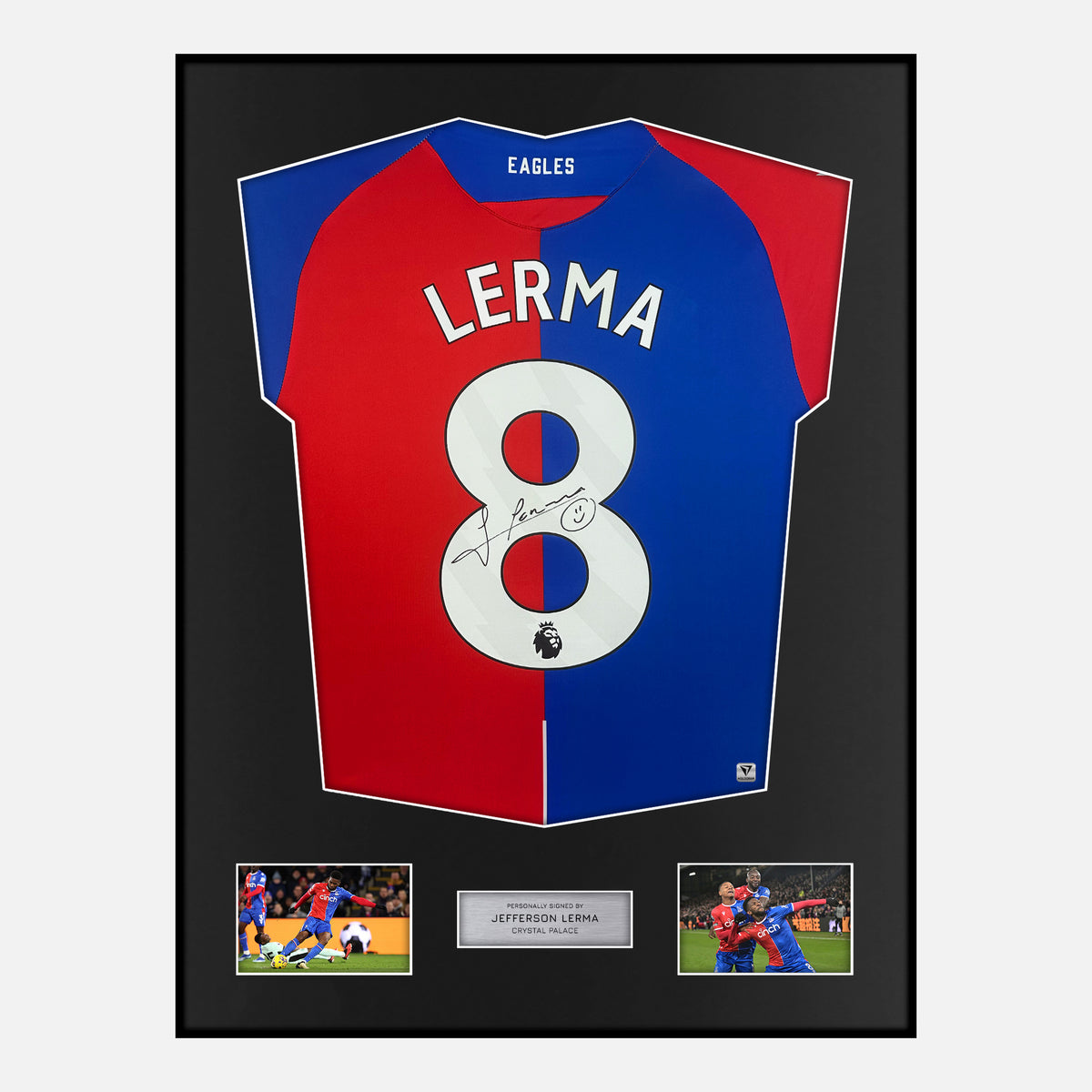 Framed Jefferson Lerma Signed Crystal Palace Shirt 2023-24 Home [Classic] — Verified autograph with NFC and certificate | The Vault