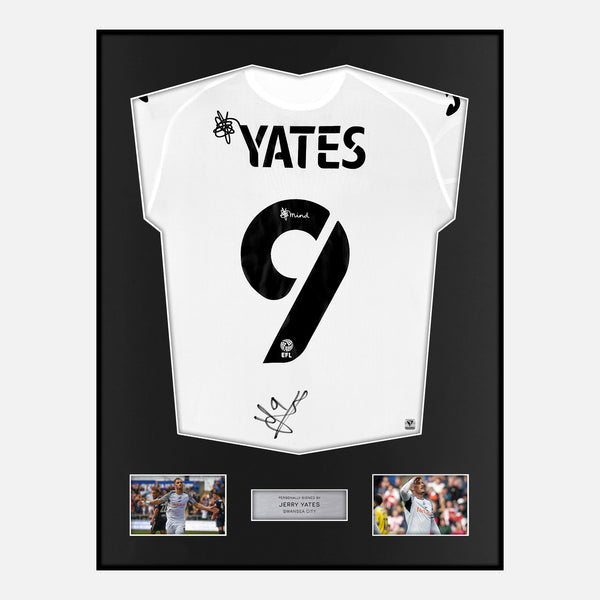 Framed Jerry Yates Signed Swansea City Shirt 2022-23 Home [Modern]