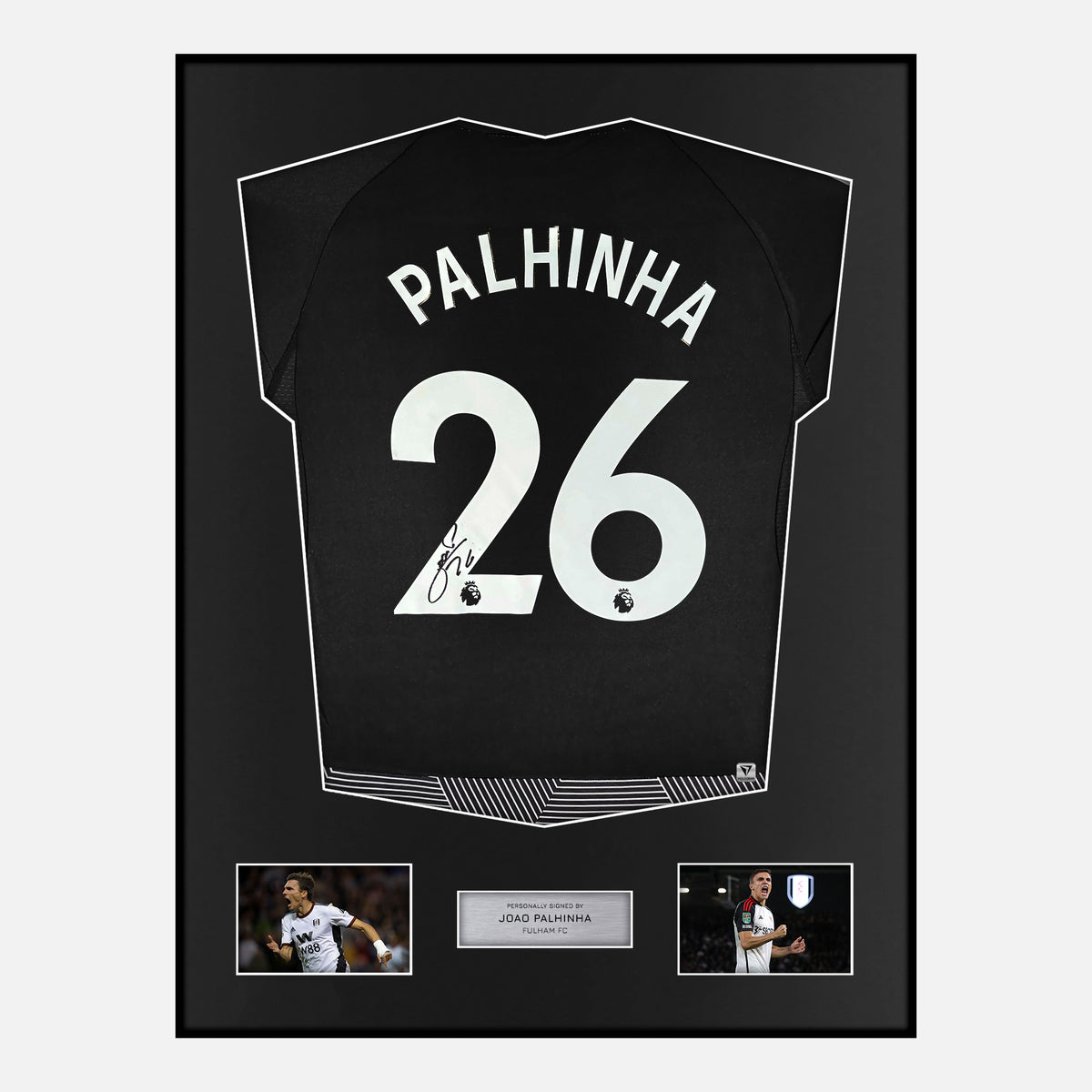 Framed Joao Palhinha Signed Fulham Shirt 2023-24 Third away [Classic] — Verified autograph with NFC and certificate | The Vault