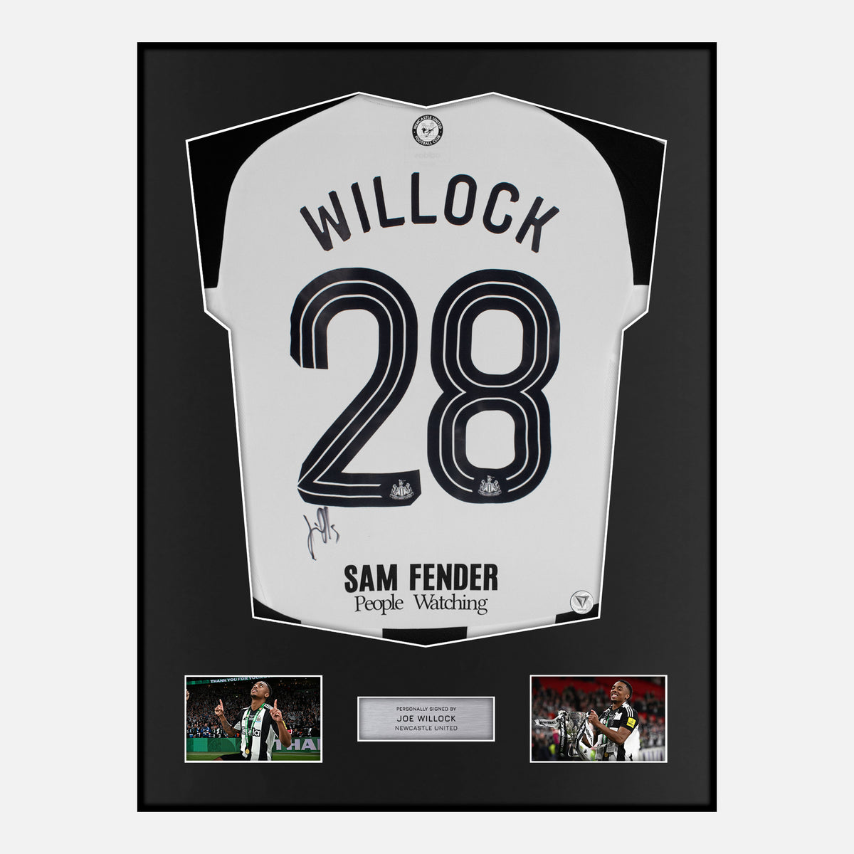 Framed Joe Willock Signed Newcastle United Shirt 2025 Final [Classic] — Verified autograph with NFC and certificate | The Vault