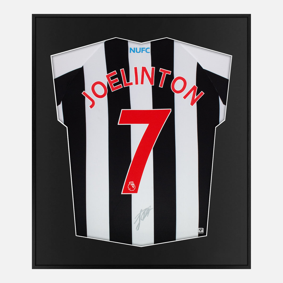 Framed Joelinton Signed Shirt, Newcastle United Home [Lite] — Authentic signature with NFC and COA | The Vault