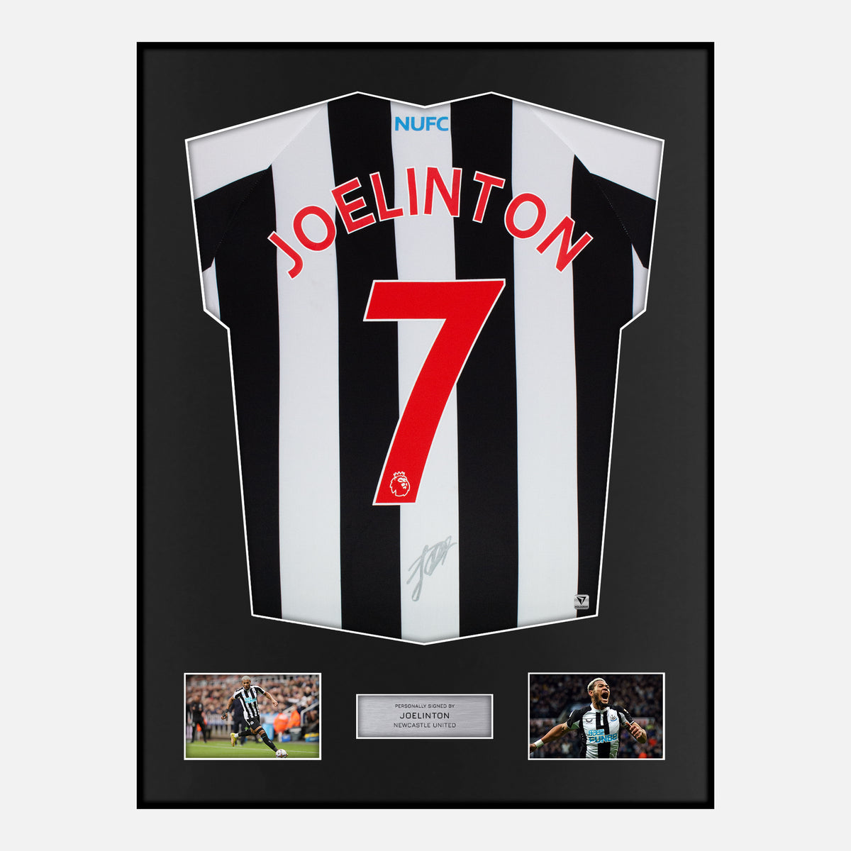Framed Joelinton Signed Newcastle United Shirt 2022-23 Home [Classic] — Verified autograph with NFC and certificate | The Vault