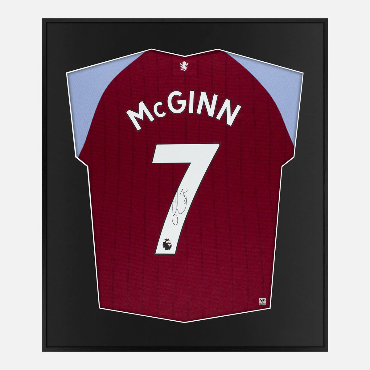 Framed McGinn Signed Shirt, Aston Villa Home 2020-21 [Lite] — Authentic signature with NFC and COA | The Vault